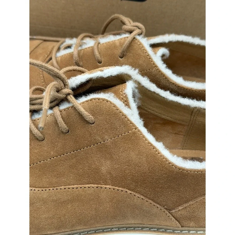 UGG Johanna Spill Seam Oxford Women's Size 12 Chestnut Suede Wool Wedge 1095230